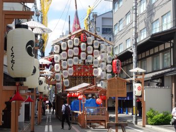 Ikebana displays at the Gion Festival
